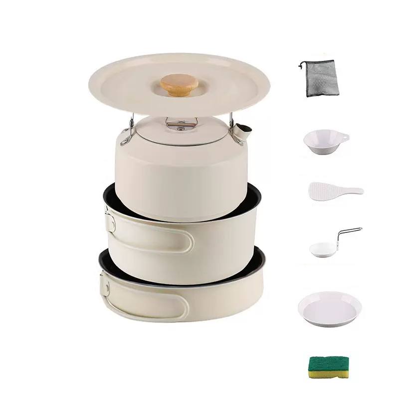 ست ظروف کوهنوردی استیل لعابی کد CS-470